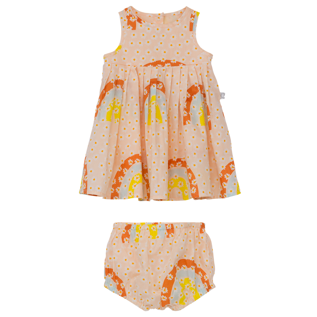 Peach Printed Dress - BMG Kids