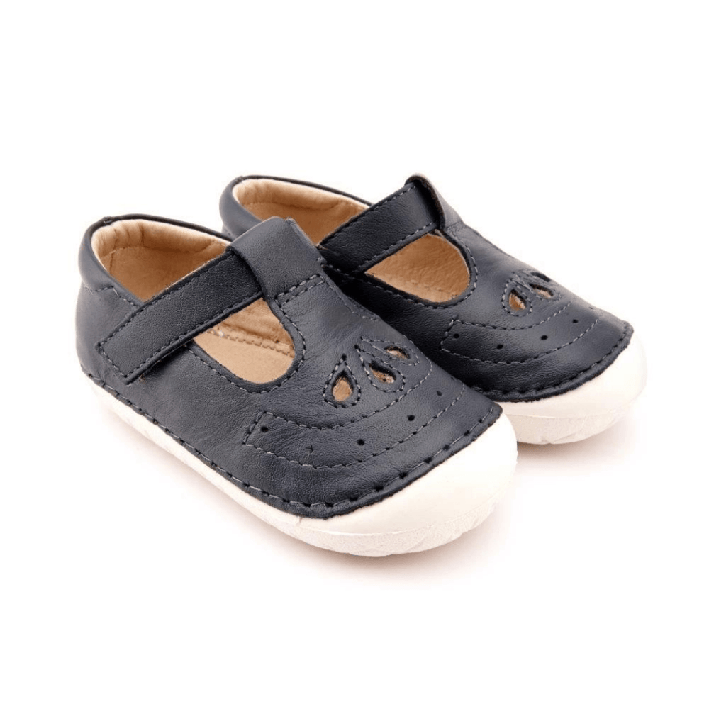 Royal Pave T-Strap in Navy and White - BMG Kids